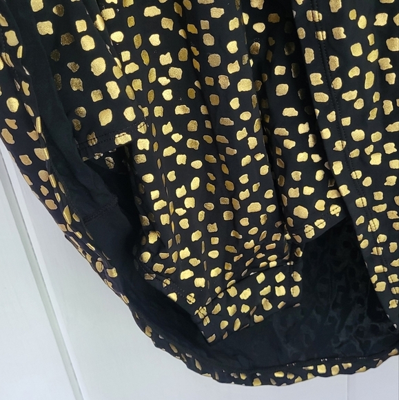 Gold Foil Dot Twist Front Pull-on Swim Dress - Picture 6 of 9